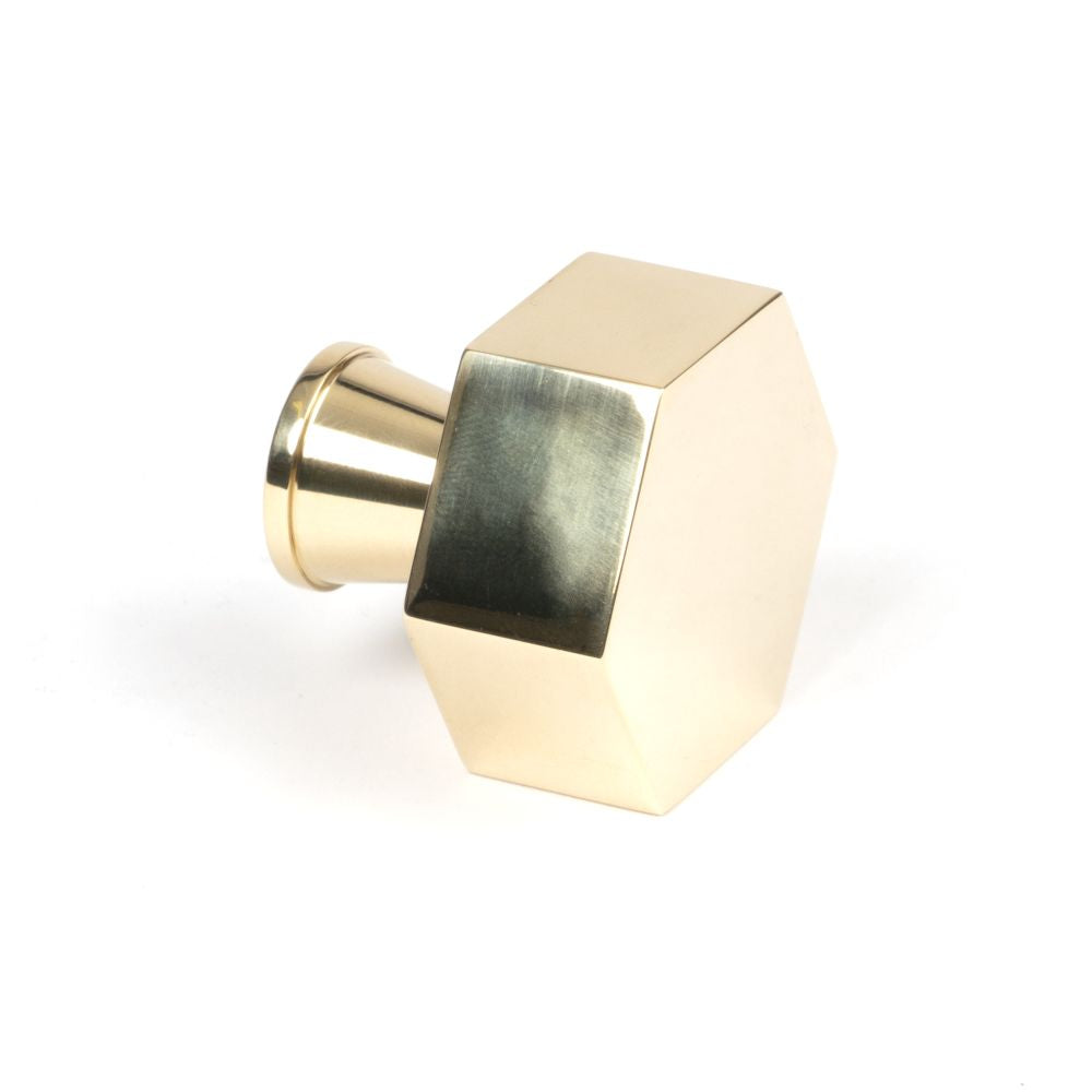 This is an image showing From The Anvil - Polished Brass Kahlo Cabinet Knob - 38mm available from trade door handles, quick delivery and discounted prices