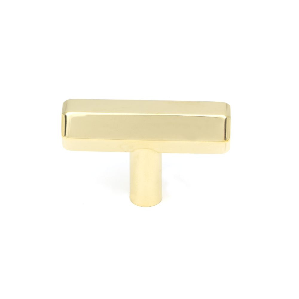 This is an image showing From The Anvil - Polished Brass Kahlo T-Bar available from trade door handles, quick delivery and discounted prices