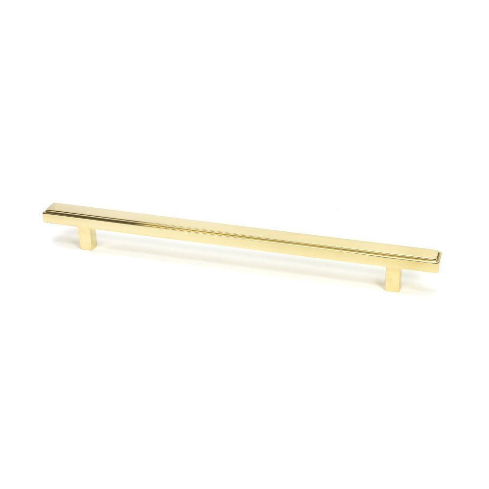 This is an image showing From The Anvil - Polished Brass Scully Pull Handle - Large available from trade door handles, quick delivery and discounted prices