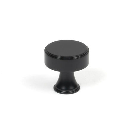 This is an image showing From The Anvil - Matt Black Scully Cabinet Knob - 25mm available from trade door handles, quick delivery and discounted prices