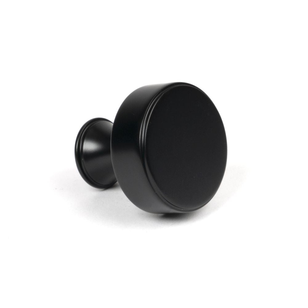 This is an image showing From The Anvil - Matt Black Scully Cabinet Knob - 32mm available from trade door handles, quick delivery and discounted prices