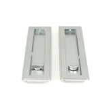 This is an image showing From The Anvil - Satin Chrome 250mm Art Deco Rectangular Pull - Privacy Set available from trade door handles, quick delivery and discounted prices