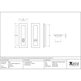 This is an image showing From The Anvil - Satin Chrome 175mm Plain Rectangular Pull - Privacy Set available from trade door handles, quick delivery and discounted prices