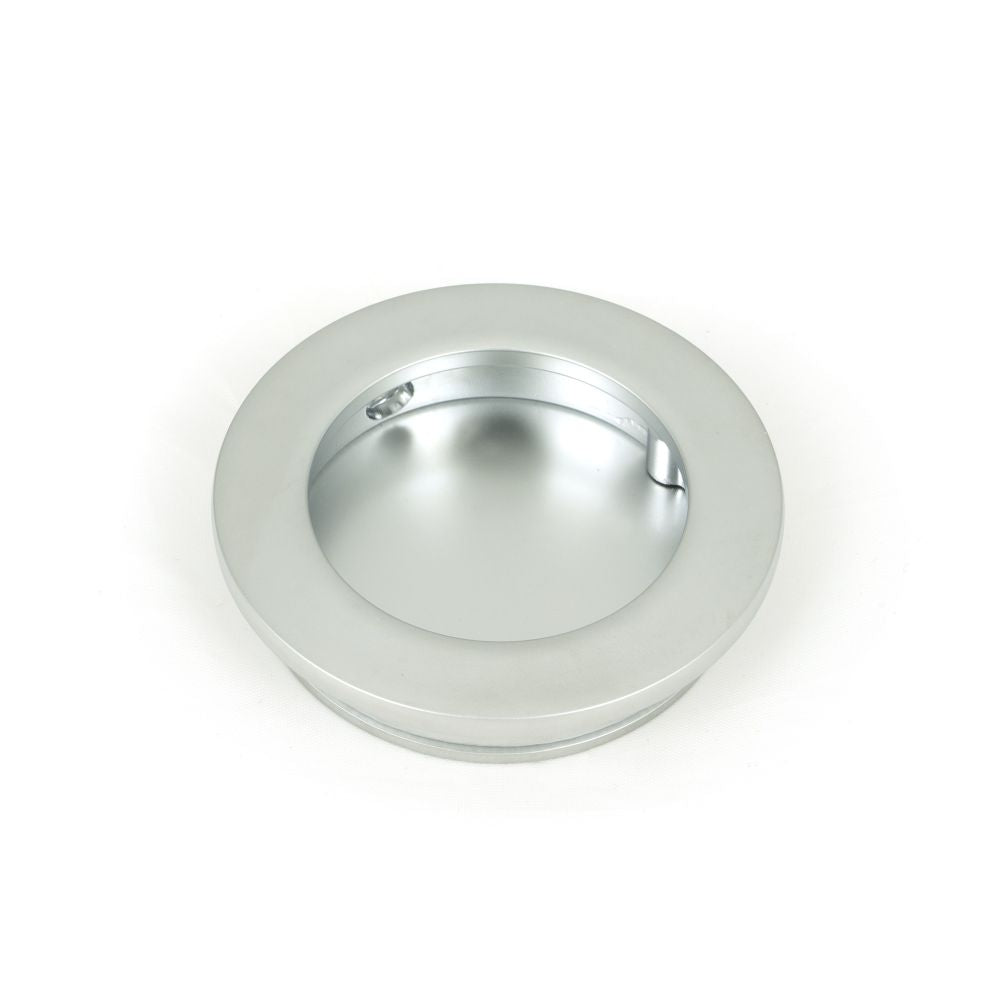 This is an image showing From The Anvil - Satin Chrome 60mm Plain Round Pull available from trade door handles, quick delivery and discounted prices