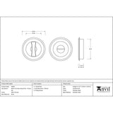 This is an image showing From The Anvil - Satin Chrome 60mm Art Deco Round Pull - Privacy Set available from trade door handles, quick delivery and discounted prices