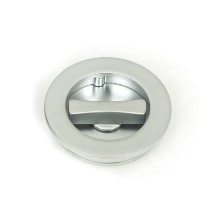 This is an image showing From The Anvil - Satin Chrome 60mm Plain Round Pull - Privacy Set available from trade door handles, quick delivery and discounted prices