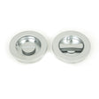 This is an image showing From The Anvil - Satin Chrome 60mm Plain Round Pull - Privacy Set available from trade door handles, quick delivery and discounted prices