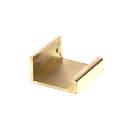 This is an image showing From The Anvil - Polished Brass 50mm Plain Edge Pull available from trade door handles, quick delivery and discounted prices