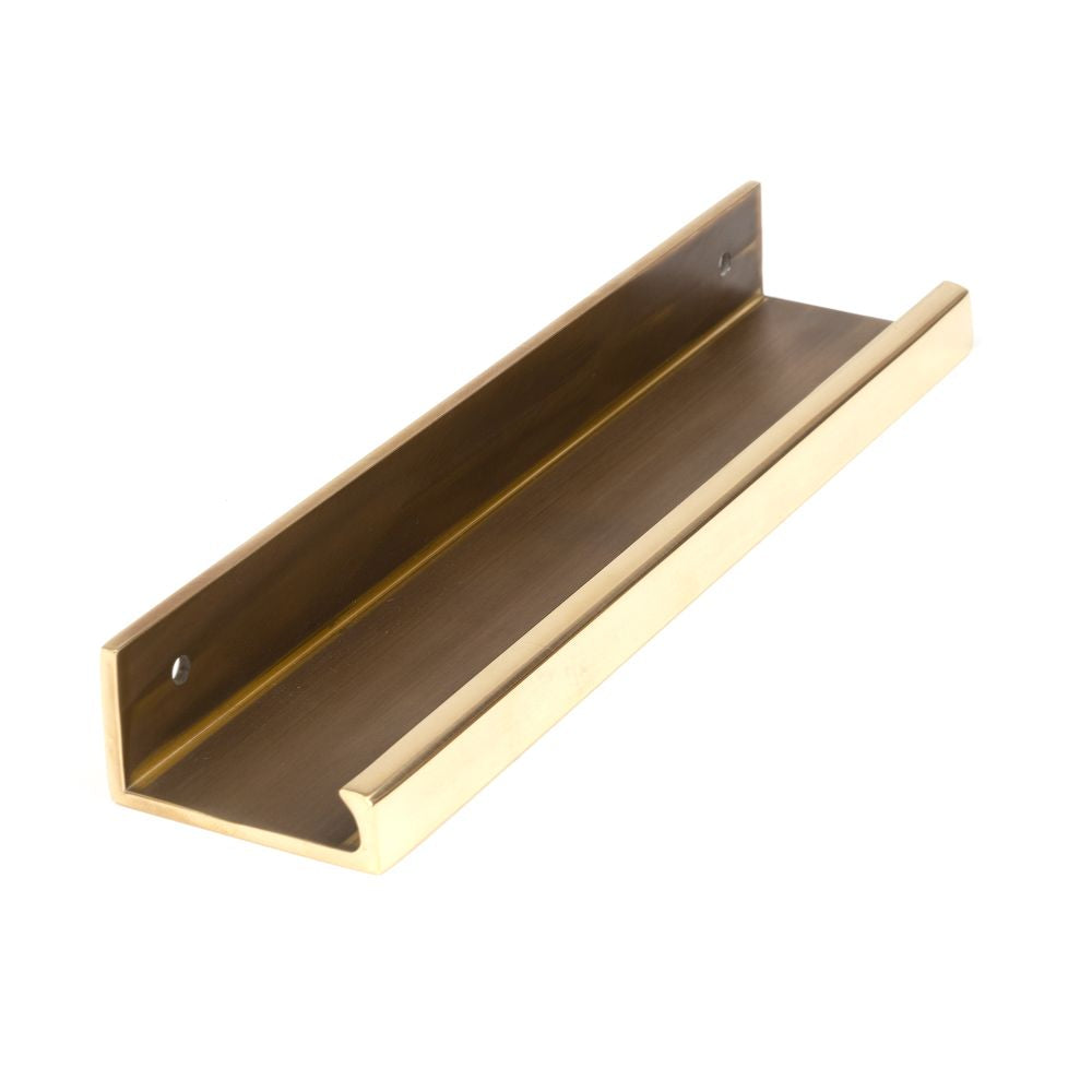 This is an image showing From The Anvil - Aged Brass 200mm Plain Edge Pull available from trade door handles, quick delivery and discounted prices