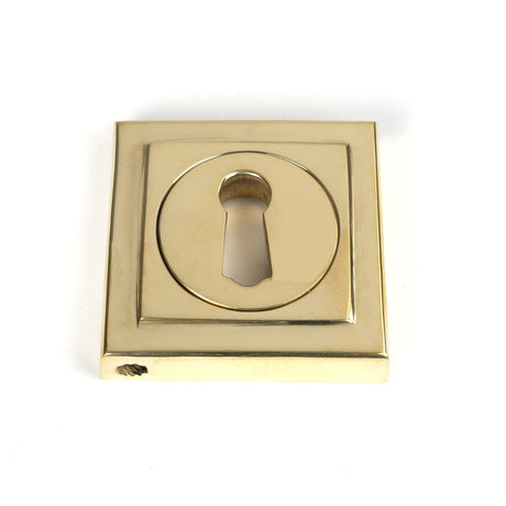 This is an image showing From The Anvil - Polished Brass Round Escutcheon (Square) available from trade door handles, quick delivery and discounted prices