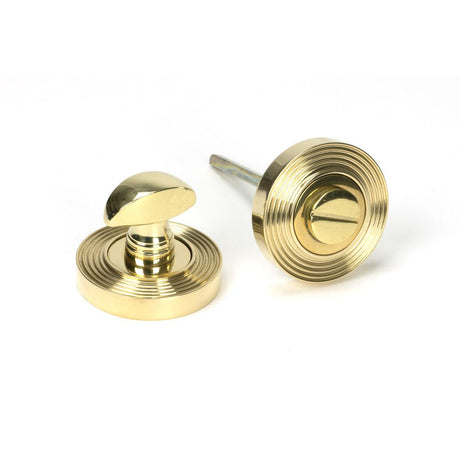 High quality image of From The Anvil - Polished Brass Round Thumbturn Set (Beehive) | Sku. 50752 | Trade Door Handles, Kendal.