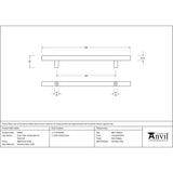 This is an image showing From The Anvil - Aged Brass (316) 0.6m T Bar Handle Bolt Fix 32mm Ø available from trade door handles, quick delivery and discounted prices