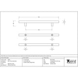 This is an image showing From The Anvil - Aged Brass (316) 0.6m T Bar Handle B2B 32mm Ã˜ available from trade door handles, quick delivery and discounted prices