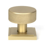 This is an image showing From The Anvil - Satin Brass Brompton Mortice/Rim Knob Set (Square) available from trade door handles, quick delivery and discounted prices