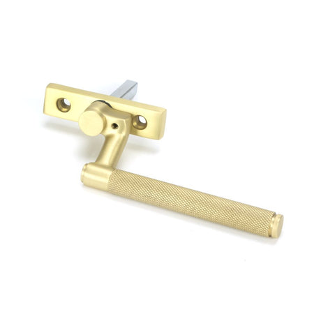 This is an image showing From The Anvil - Satin Brass Brompton Espag - LH available from trade door handles, quick delivery and discounted prices