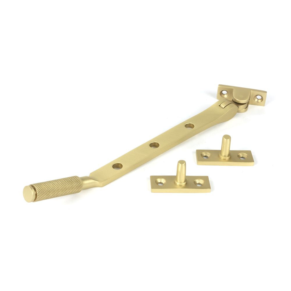 This is an image showing From The Anvil - Satin Brass 8" Brompton Stay available from trade door handles, quick delivery and discounted prices