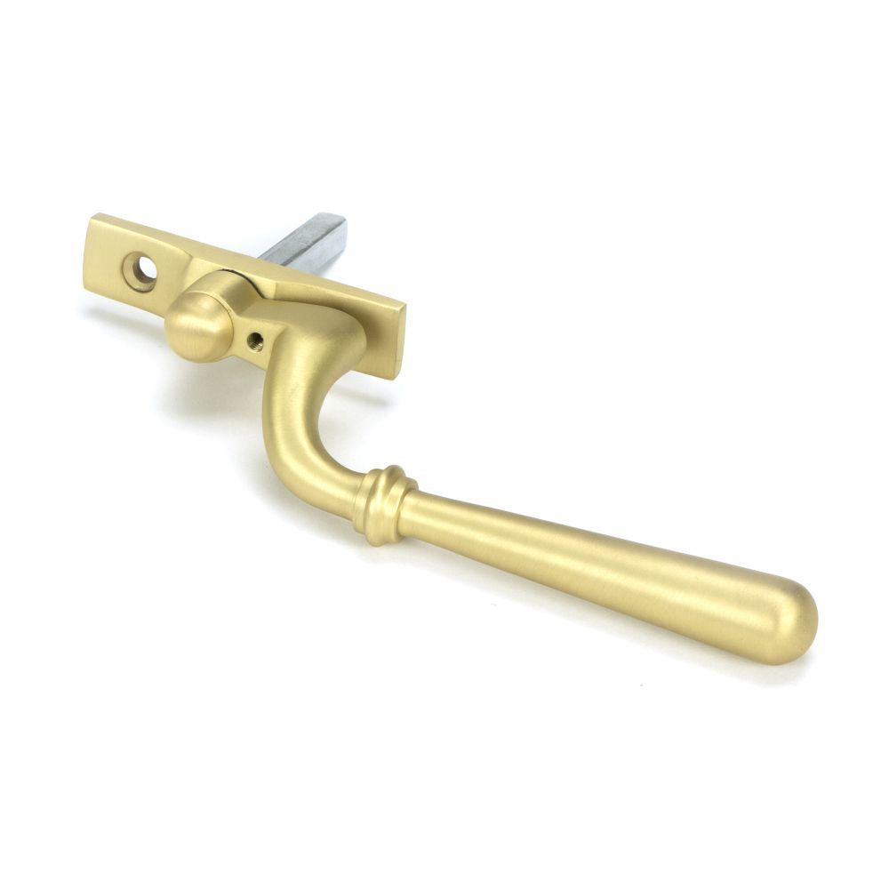 This is an image showing From The Anvil - Satin Brass Newbury Espag - LH available from trade door handles, quick delivery and discounted prices