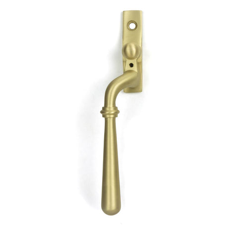 This is an image showing From The Anvil - Satin Brass Newbury Espag - LH available from trade door handles, quick delivery and discounted prices