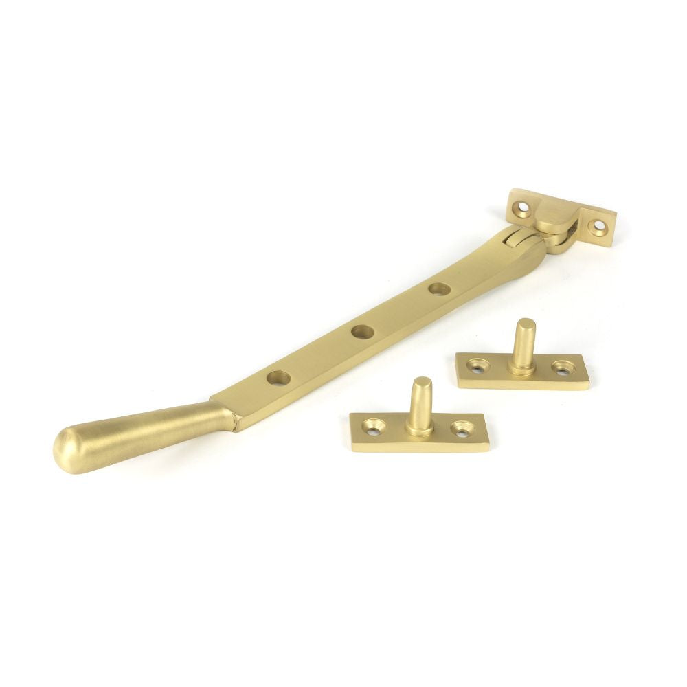 This is an image showing From The Anvil - Satin Brass 8" Newbury Stay available from trade door handles, quick delivery and discounted prices
