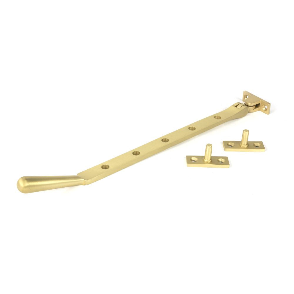 This is an image showing From The Anvil - Satin Brass 12" Newbury Stay available from trade door handles, quick delivery and discounted prices