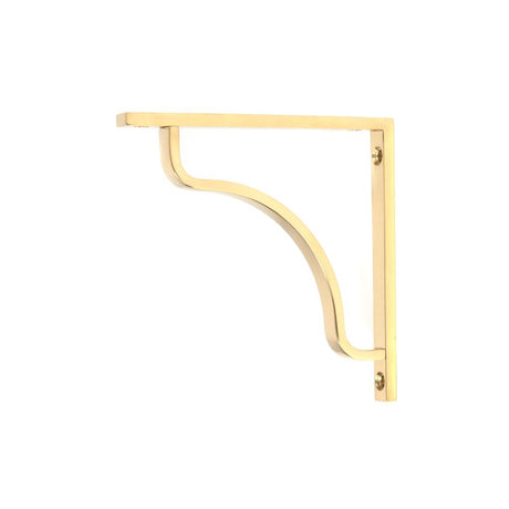 This is an image showing From The Anvil - Polished Brass Abingdon Shelf Bracket (150mm x 150mm) available from trade door handles, quick delivery and discounted prices