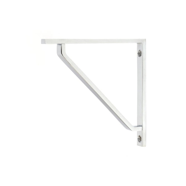 This is an image showing From The Anvil - Polished Chrome Barton Shelf Bracket (150mm x 150mm) available from trade door handles, quick delivery and discounted prices