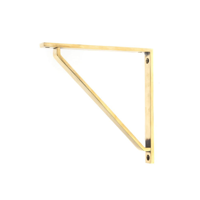 This is an image showing From The Anvil - Aged Brass Barton Shelf Bracket (200mm x 200mm) available from trade door handles, quick delivery and discounted prices
