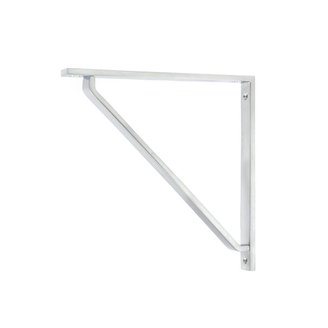 This is an image showing From The Anvil - Satin Chrome Barton Shelf Bracket (200mm x 200mm) available from trade door handles, quick delivery and discounted prices