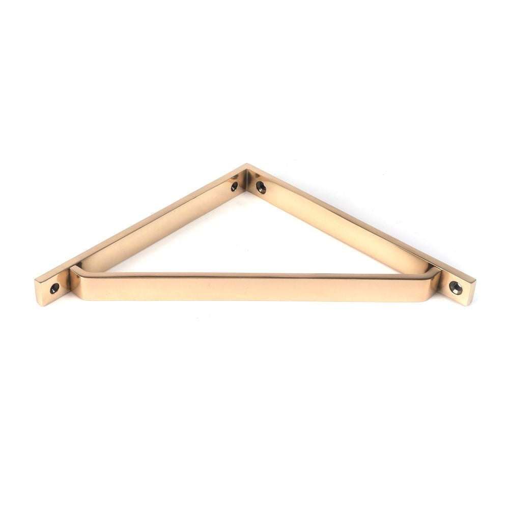 This is an image showing From The Anvil - Polished Bronze Barton Shelf Bracket (200mm x 200mm) available from trade door handles, quick delivery and discounted prices