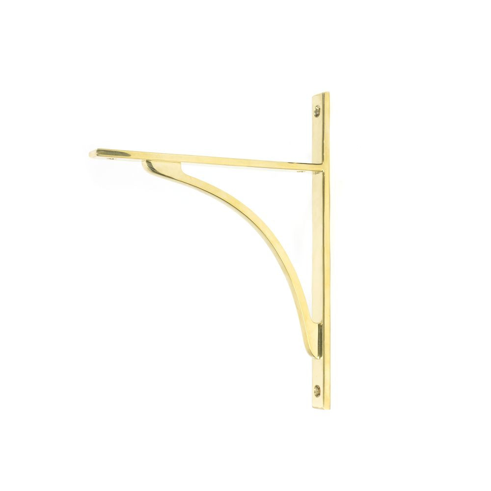This is an image showing From The Anvil - Polished Brass Apperley Shelf Bracket (260mm x 200mm) available from trade door handles, quick delivery and discounted prices