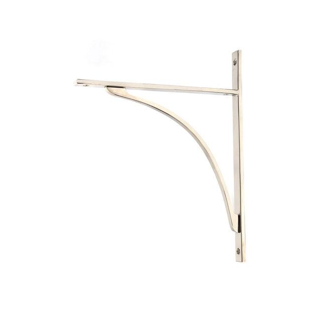 This is an image showing From The Anvil - Polished Nickel Apperley Shelf Bracket (314mm x 250mm) available from trade door handles, quick delivery and discounted prices