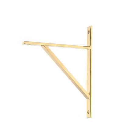 This is an image showing From The Anvil - Polished Brass Chalfont Shelf Bracket (260mm x 200mm) available from trade door handles, quick delivery and discounted prices