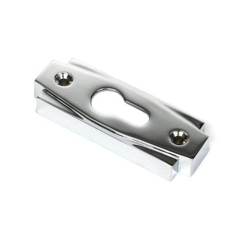 This is an image showing From The Anvil - Polished Chrome Art Deco Euro Escutcheon (Set) available from trade door handles, quick delivery and discounted prices