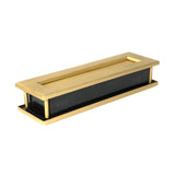 This is an image showing From The Anvil - Satin Brass Traditional Letterbox available from trade door handles, quick delivery and discounted prices