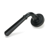 This is an image showing From The Anvil - Matt Black Newbury Lever on Rose Set (Plain) - Unsprung available from trade door handles, quick delivery and discounted prices