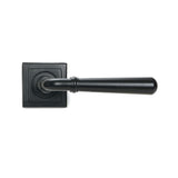 This is an image showing From The Anvil - Matt Black Newbury Lever on Rose Set (Square) - Unsprung available from trade door handles, quick delivery and discounted prices