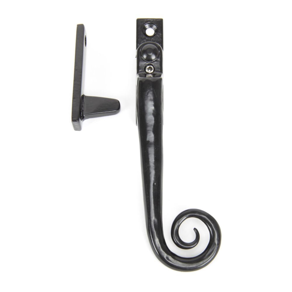 This is an image showing From The Anvil - Black Locking Night-Vent Monkeytail Fastener - RH available from trade door handles, quick delivery and discounted prices