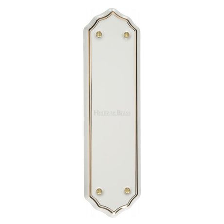 This is an image of a Heritage Brass - Shaped Fingerplate 274 x 75mm - Gold Line, 6000 that is available to order from Trade Door Handles in Kendal.