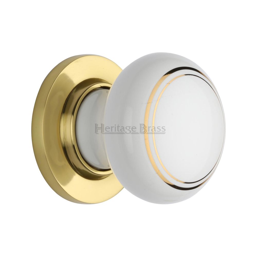 This is an image of a Heritage Brass - Gold Line Knob with Polished Brass base, 6010-pb that is available to order from Trade Door Handles in Kendal.