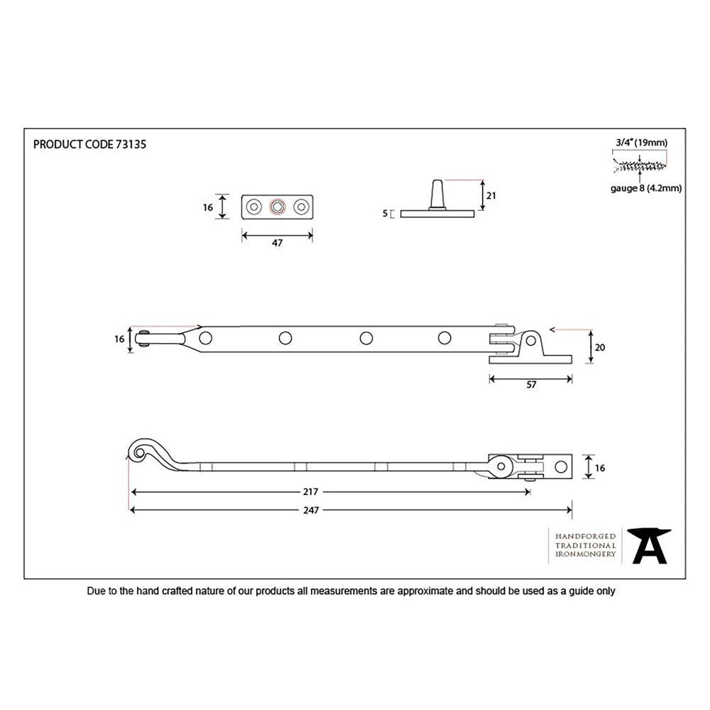 This is an image showing From The Anvil - Black 9" Rosehead Stay available from trade door handles, quick delivery and discounted prices