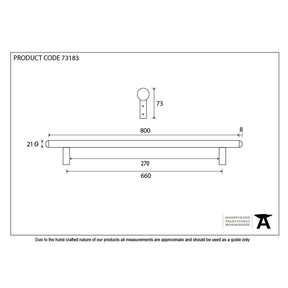 This is an image showing From The Anvil - Beeswax 800mm Pull Handle available from trade door handles, quick delivery and discounted prices