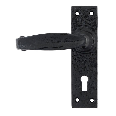 This is an image showing From The Anvil - Black Lever Lock Set available from trade door handles, quick delivery and discounted prices