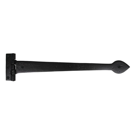 This is an image showing From The Anvil - Black Smooth 18" Cast T Hinge (pair) available from trade door handles, quick delivery and discounted prices