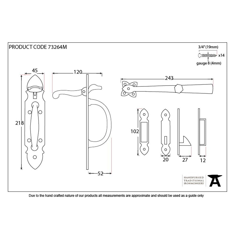 This is an image showing From The Anvil - Black Cast Suffolk Latch available from trade door handles, quick delivery and discounted prices