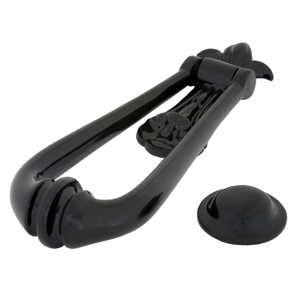 This is an image showing From The Anvil - Black Loop Door Knocker available from trade door handles, quick delivery and discounted prices