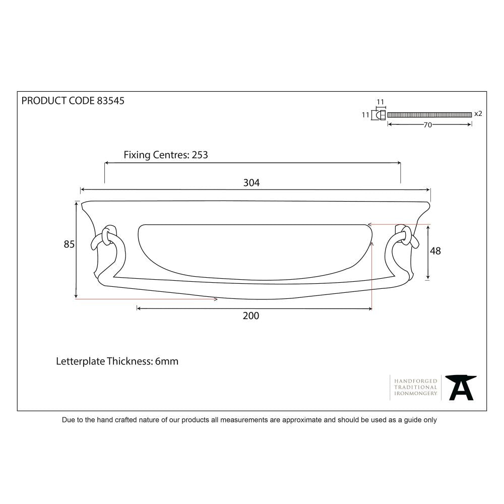 This is an image showing From The Anvil - Polished Brass Art Deco Letter Plate available from trade door handles, quick delivery and discounted prices