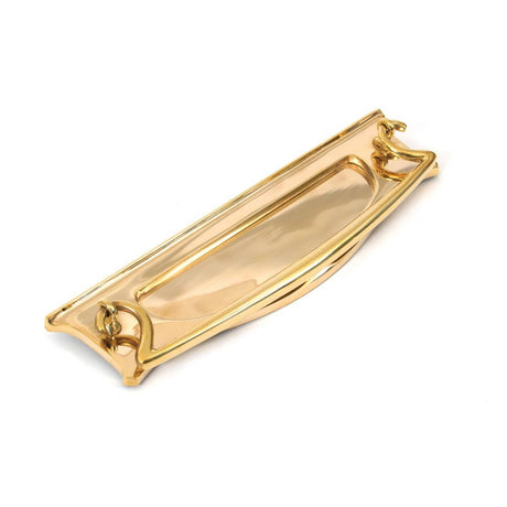 This is an image showing From The Anvil - Polished Brass Art Deco Letter Plate available from trade door handles, quick delivery and discounted prices