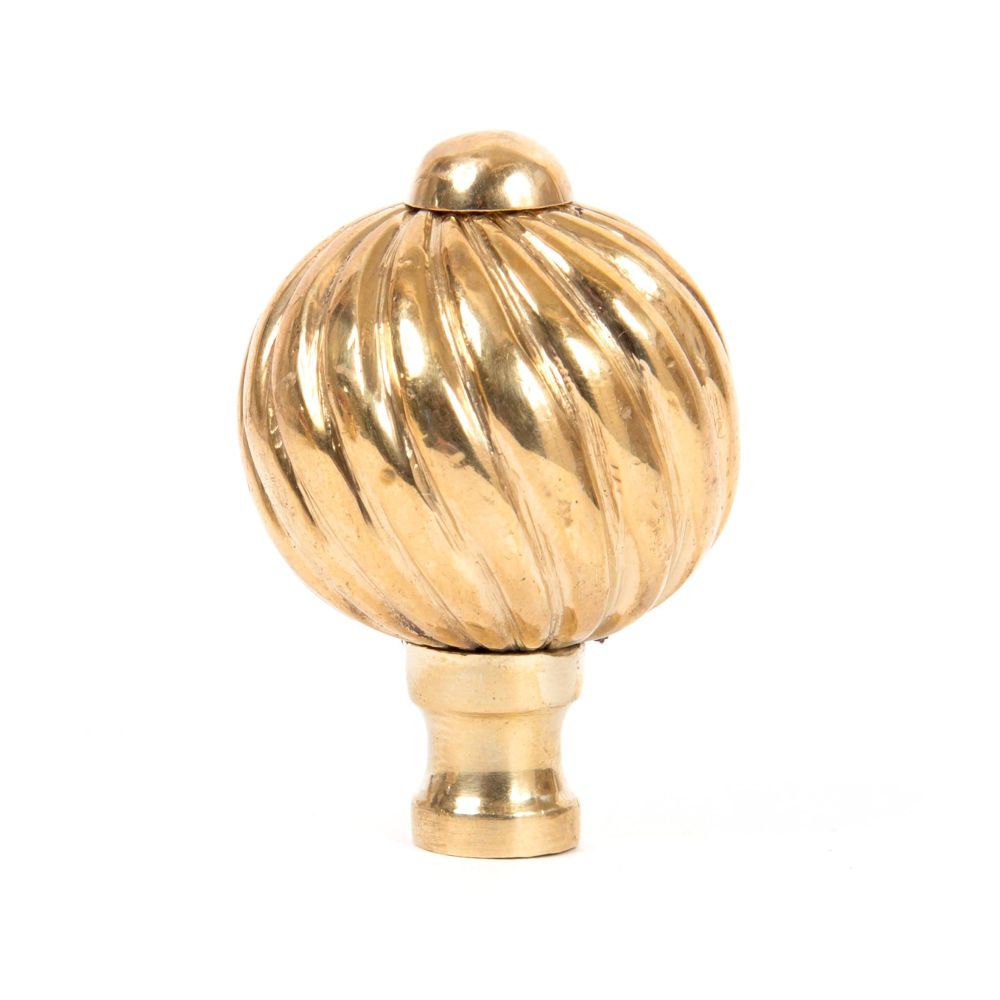 This is an image showing From The Anvil - Polished Brass Spiral Cabinet Knob - Small available from trade door handles, quick delivery and discounted prices