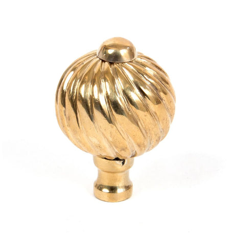 This is an image showing From The Anvil - Polished Brass Spiral Cabinet Knob - Small available from trade door handles, quick delivery and discounted prices