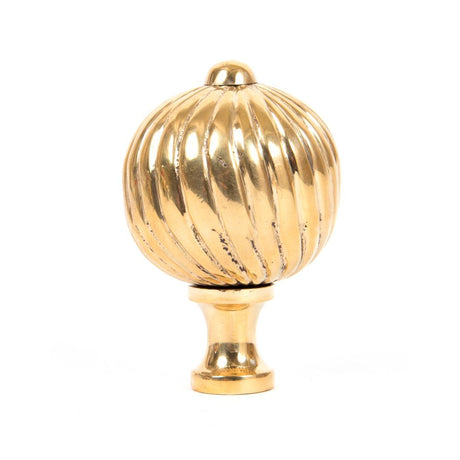 This is an image showing From The Anvil - Polished Brass Spiral Cabinet Knob - Large available from trade door handles, quick delivery and discounted prices